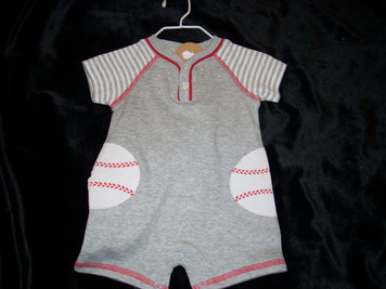 Baseball Raglan One Piece 0-3 mo