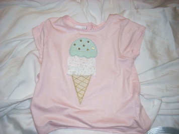 Ice Cream Cone Shirt Pink Small ( 12-18 Mo)
