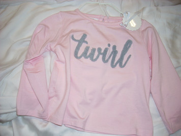 Twirl Long Sleeved Pink Shirt Small (12-18 mo)