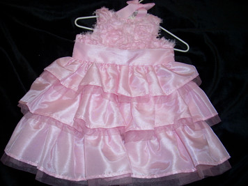Pink Silk Dress 0-6 mo