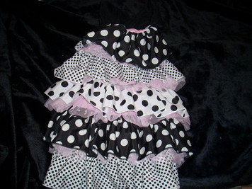 Polka Dot Pink & Black Ruffle Dress