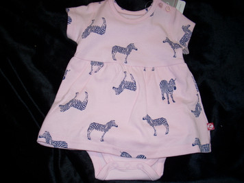 Zebra Pink Romper Dress 3M