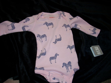 Zebra Rib Body Suit Pink 6mo
