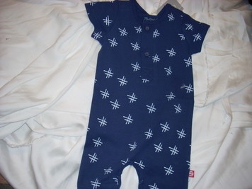 True Navy Hashtag Henley Body Suit, 3 mo