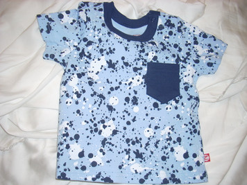 Splatter Paint Light Blue Pocket Tee 6mo