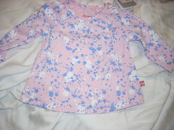 Pink Paint Splatter Peasant Top