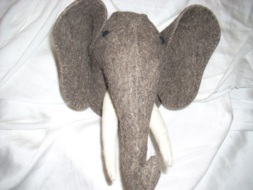 Felt Safari Wall Mount Elephant