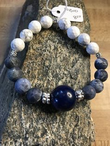 Sodalite, White Turquoise, Silver