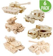 DIY Wooden Puzzles (6) Military Vehicles