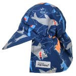UPF50+ Original Flap Hat Shark Doodles XS