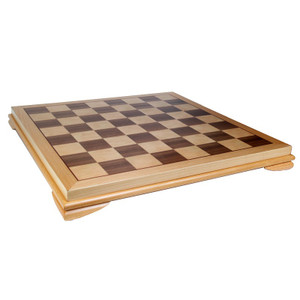 Inlaid wood with 2 1⁄8” squares.  19 ¾” x 19 ¾”.  Board only.