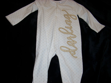 White and Gold Newborn Romper