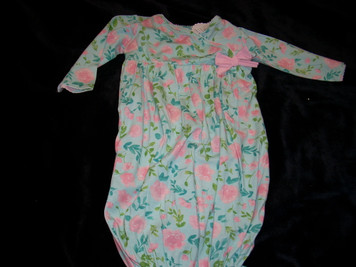 Floral Pink/Blue Baby Gown 3-6 m0