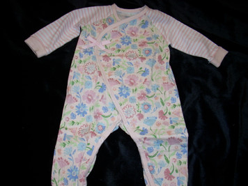 Pink Floral/Striped Romper 3-6 mo