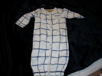 Muslin Blue Plaid Gown 0-3 Mo