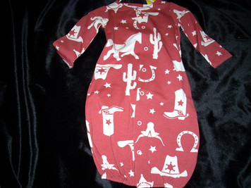 Bamboo Cowboy Convertible Gown 3-6 mo