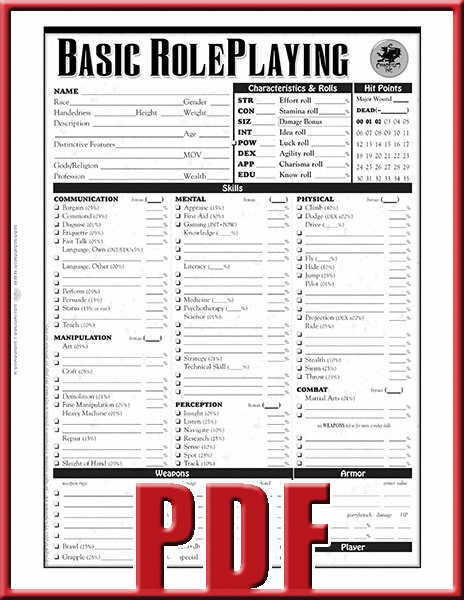 BRP Character Sheet