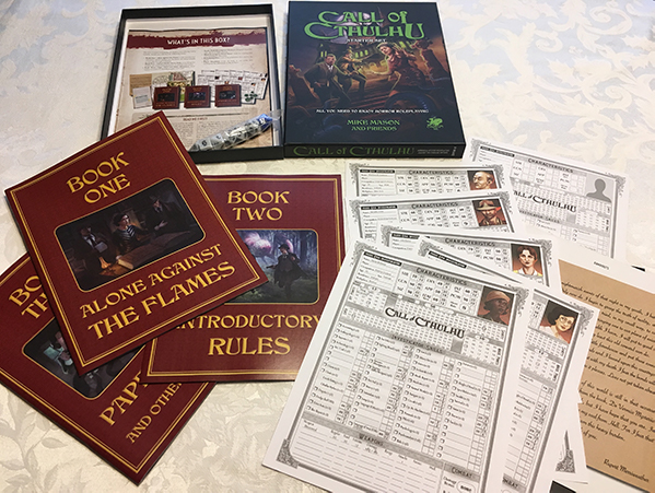 All the items from the Call of Cthulhu Starter Set