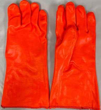 Liberty 2524 Orange PVC Gloves 14" Jersey lined Smooth Cs/5 Dz