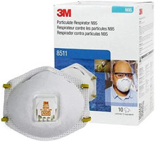 3M 8511 N95 Respirator W/Valve Box 10 Each