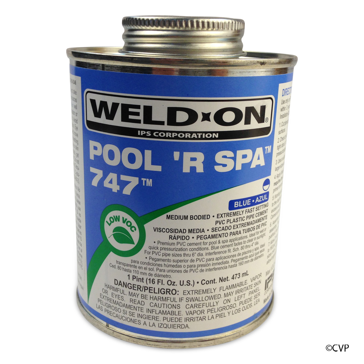 PVC GLUE 1 PINT GLUE BLUE MB LVOC 747 POOL'R SPA 10853 747 POOL