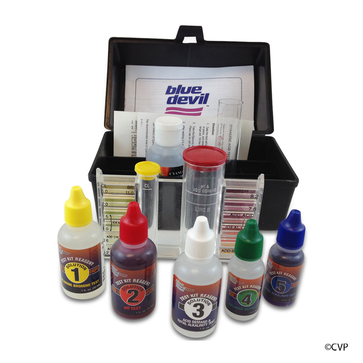 BLUE DEVIL POOL ACCESSORIES POOL AND SPA BD TEST KIT 6 WAY BLACK