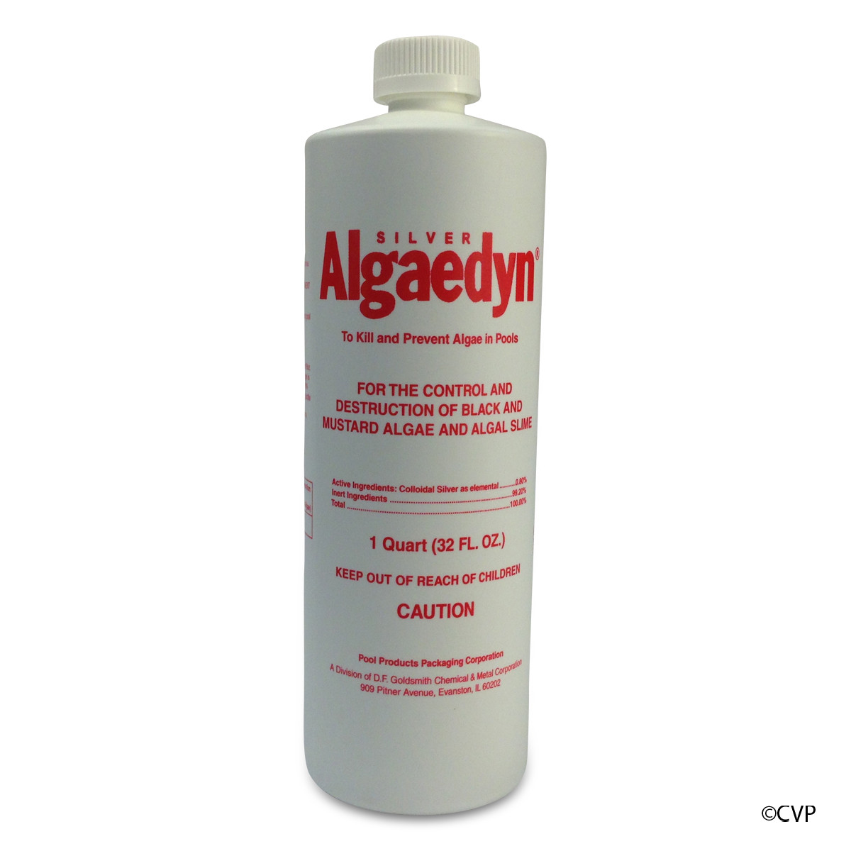 SILVER ALGAECIDE 1 QUART SILVER ALGAEDYNE POOL PRODUCTS PACKAGING