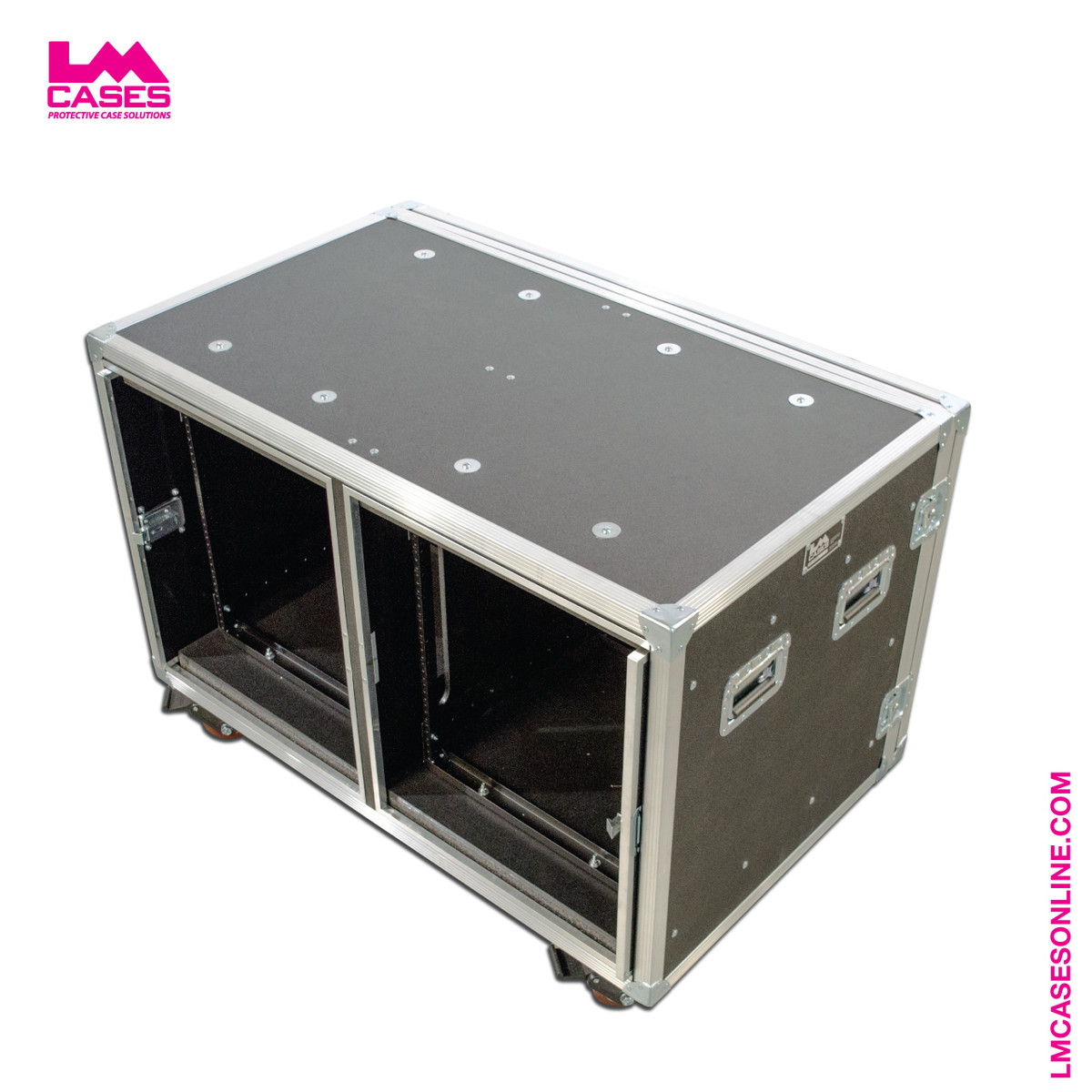 12 Ru Double Wide Shock Mount Rack W Pocket Doors Lm Cases Online Store