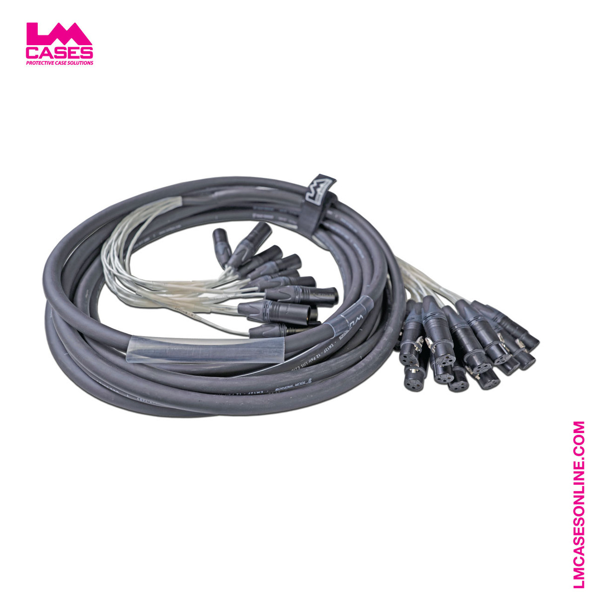 12ch XLR(M) - XLR(F) Fan To Fan Snake (Choose Length) - LM Cases