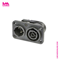 1RU Rack Input Panel w/Neutrik NAC3PX-TOP, Courtesy Power
