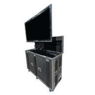 Tour Grade Electric Lift Case w/65" Commercial Grade Monitor Installed