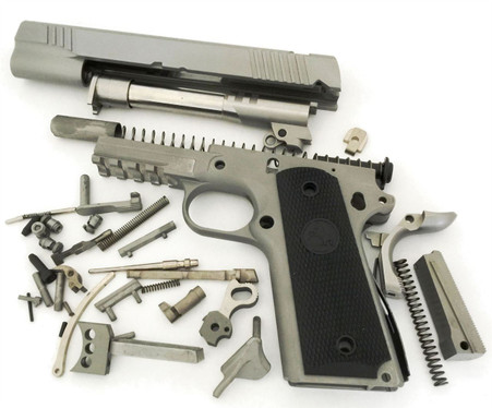 1911 80% Build Kit 5" .45 ACP Ramped Barrel Series 80 Forged 416 R Railed Frame with Smooth Grip and Novak Cut Slide