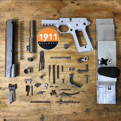 1911 80% Complete Build Kit 5" .45 ACP Billet 7075 Aluminum Frame with Rail