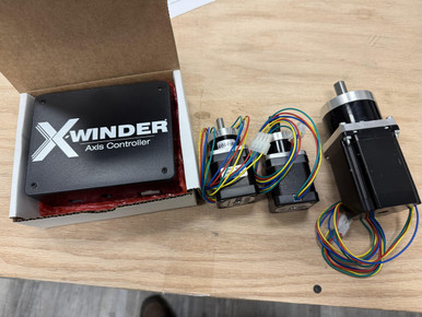2X NEMA 17 Geared Stepper Motors
1X NEMA 23 Geared Stepper Motor
1x Axis Controller w/Black Box