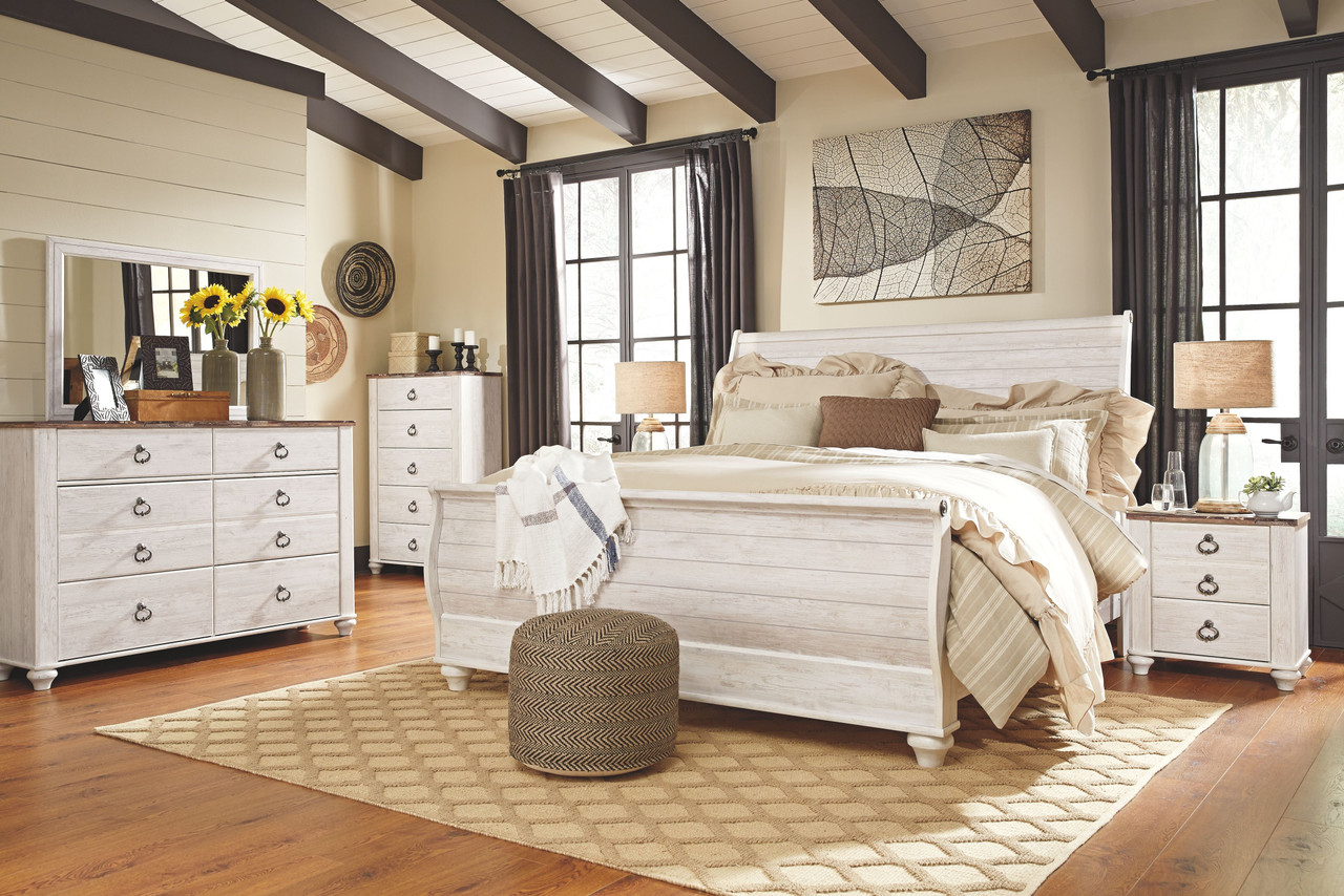 Willowton Whitewash 6 Pc. King Bedroom Collection sold at ...