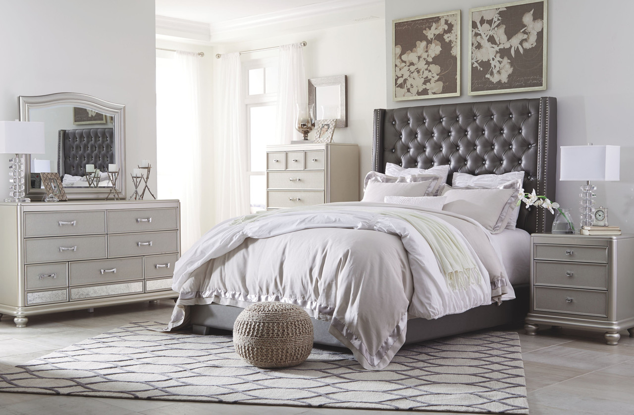 Coralayne Silver 5 Pc Queen Bedroom Collection