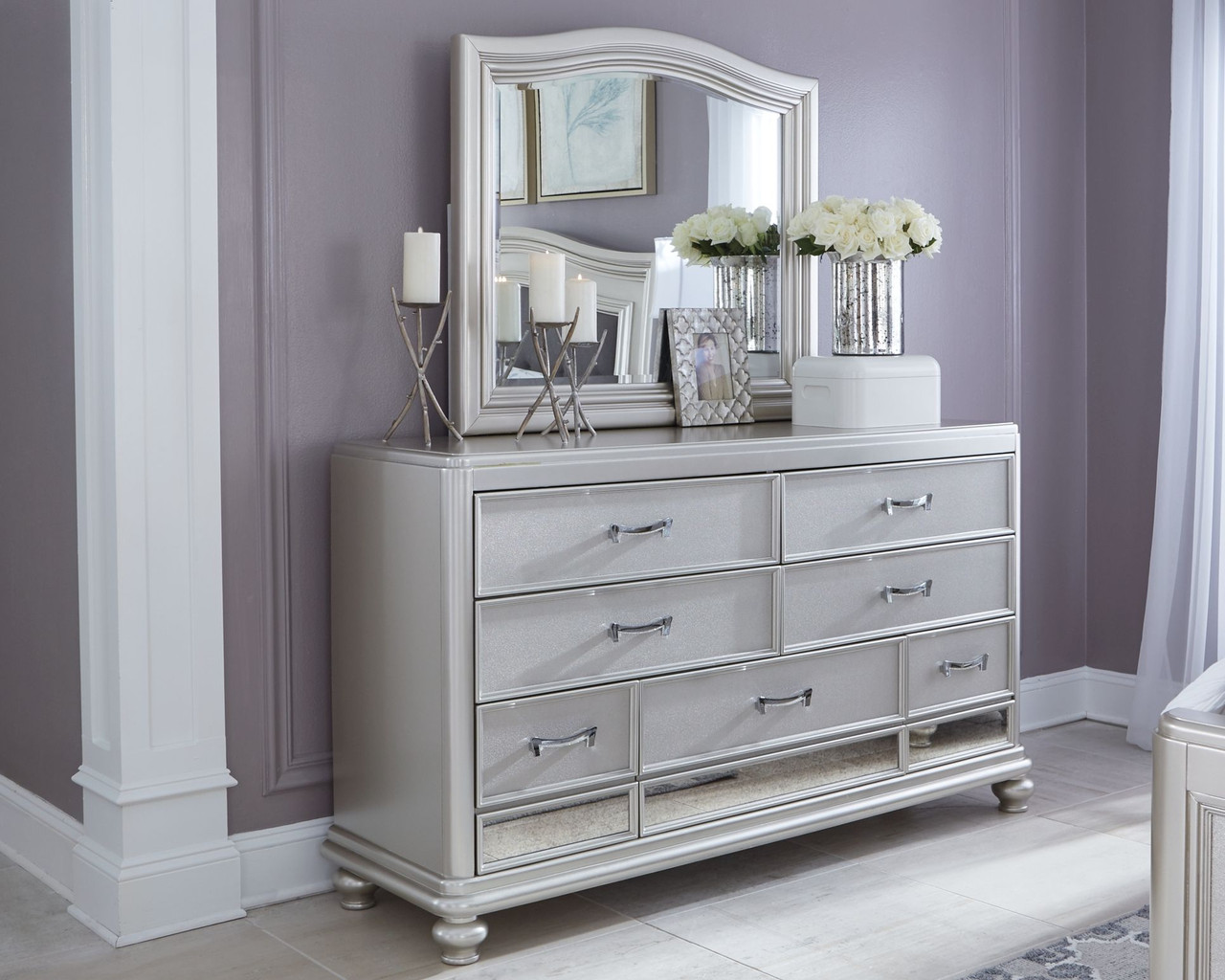 Coralayne Silver Dresser Mirror Sold At Hilton Furniture Serving