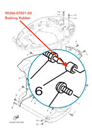 NEW OEM Yamaha 90386-07001-00 Bushing Rubber