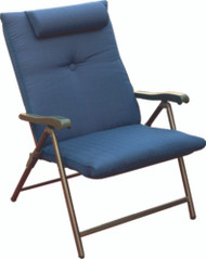 Prime PLUS Deck Chair Foldable BLUE High Back Padded Headrest Boat RV Camper LC