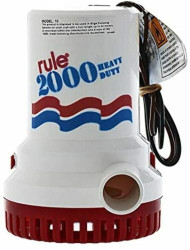 Rule 10 Bilge Water Pump Discharge Non-Autom 2000GPH 12V 1-1/8" LC