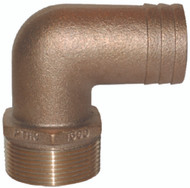 Groco PTHC-1125 Bronze 90Deg Elbow 1-1/4" NPT Pipe to Hose 1-1/8" Fitting