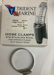 10 BOX Trident Marine 710-2141 Stainless Steel 316 Hose Clamp 2-5/16 to 3" Boat