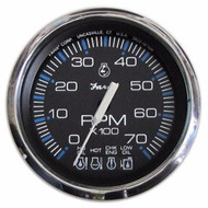 Faria Chesapeake Black SS Tachometer with SystemCheck Indicator Gas 33750