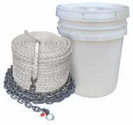Seachoice Anchor Rode Rope 1/2"x200' Nylon 8 Strand Chain 1/4"x10' Windlass Boat