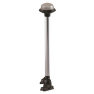Perko 1637DP0 CHR Fold-Down White All-Round Pole Light -Vertical Mount