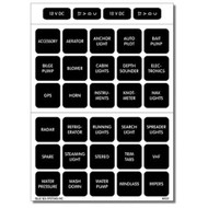 Blue Sea Systems Reinforced Waterproof DC Label Kit 60 Black Square Labels