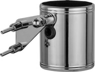 Kruzer Kustom Kaddy Cup Holder Chrome Brake-Clutch Perch Mount Motorcycle Fiber