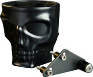 Kruzer Kaddy Cup Holder Skull Flat Black Perch Mount Brake-Clutch Motorcycle