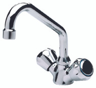 Scandvik 10422 Galley Mixer Faucet w Swivel Spout Chrome Plated Brass Boat RV