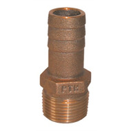 Groco PTH-1125 Bronze Fitting Standard Flow Pipe Thread 1-1/4" NPT x Barb Hose